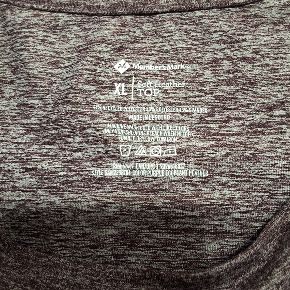 New Member's Mark Womens Soft Heather Top With Thumb Holes Size XL - Picture 10 of 10